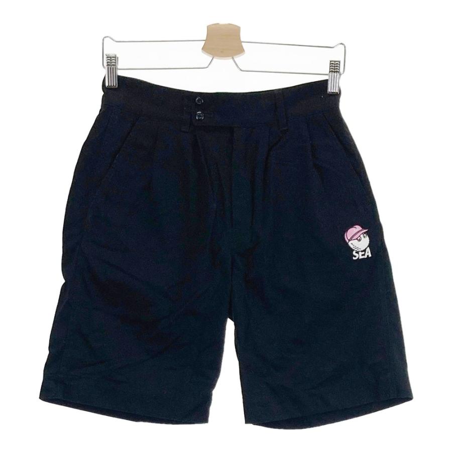 サイズ：S MALBON GOLF マルボン ゴルフ ×WIND AND SEA ハーフパンツ  ブラック系 [240101468369] ゴルフウェア メンズ ストスト MALBON GOLF マルボン ゴルフ ×WIND AND SEA ハーフパンツ