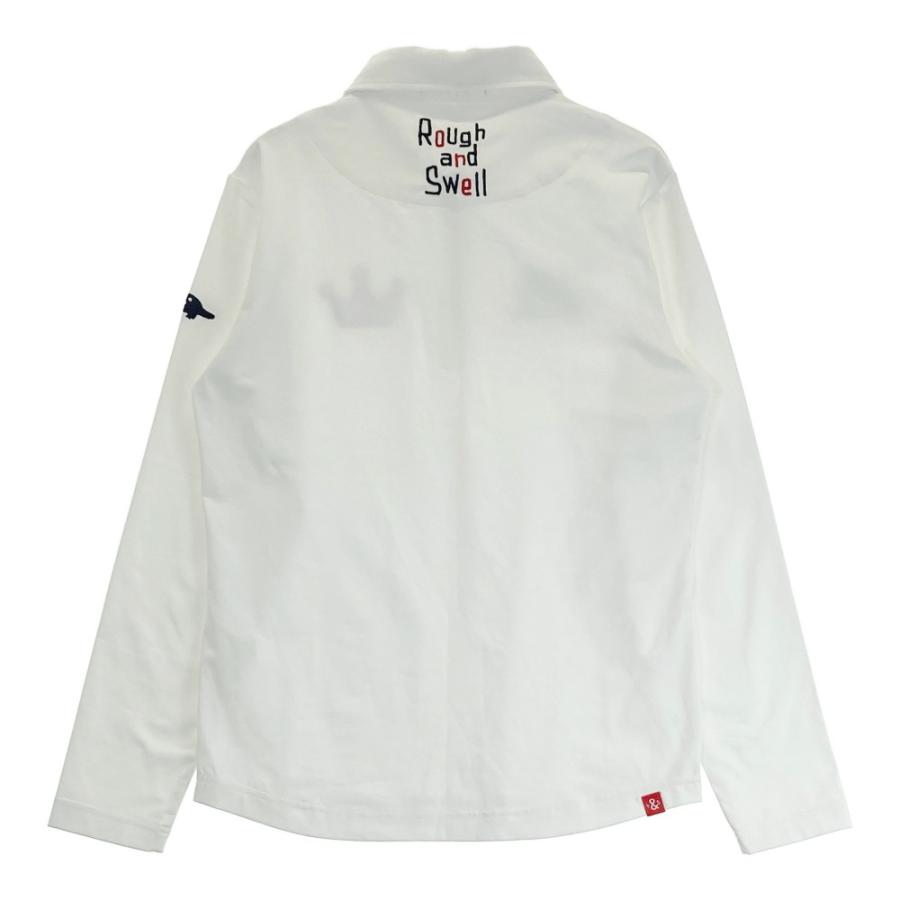 サイズ：L ROUGH&amp;SWELL ラフアンドスウェル  長袖ポロシャツ ボタンダウン  ホワイト系 [240101358166] ゴルフウェア メンズ ストスト カジュアルゴルフドットコムby PALM SPRINGSにrough&swell［ラフ