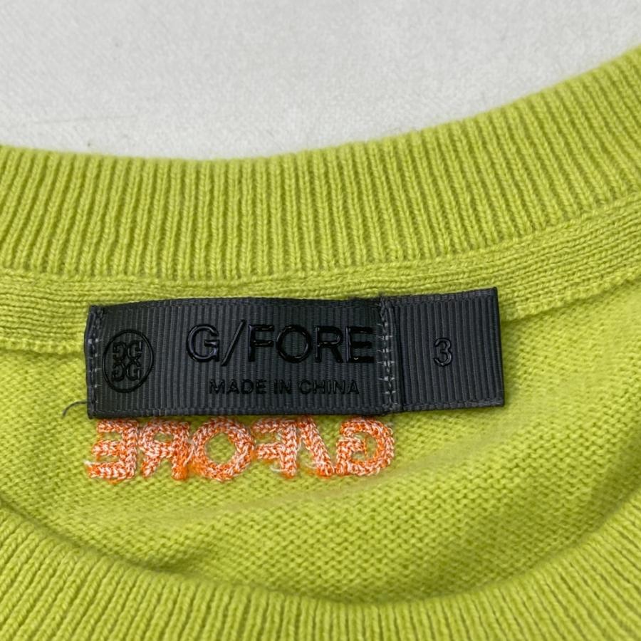 サイズ：3 G/FORE ジーフォア  カシミヤ ニットセーター  グリーン系 [240101468801] ゴルフウェア メンズ ストスト G/FORE ジーフォア カシミヤ ニットセーター グリーン系 3 ゴルフ
