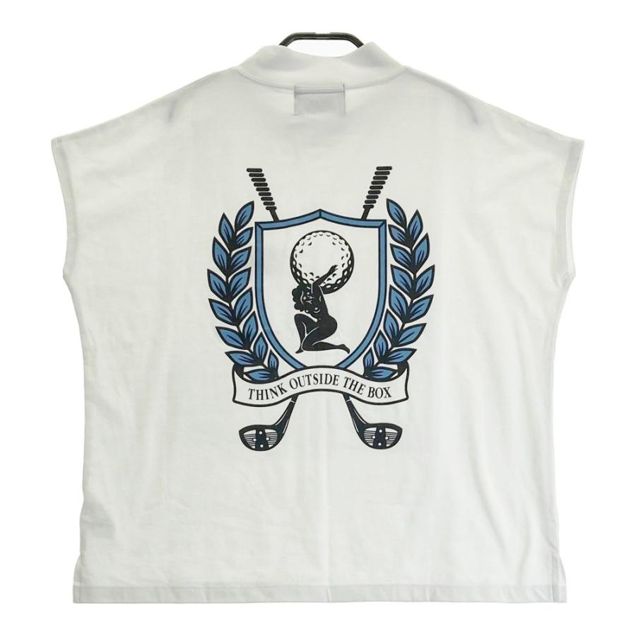 サイズ：M NAKED GOLF ネイキッドゴルフ  ハイネックTシャツ  ホワイト系 [240101469079] ゴルフウェア レディース ストスト NAKED GOLF ネイキッドゴルフ ハイネックTシャツ ホワイト系 M