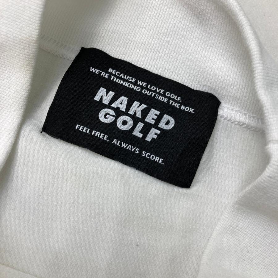 サイズ：M NAKED GOLF ネイキッドゴルフ  ハイネックTシャツ  ホワイト系 [240101469079] ゴルフウェア レディース ストスト NAKED GOLF ネイキッドゴルフ ハイネックTシャツ ホワイト系 M
