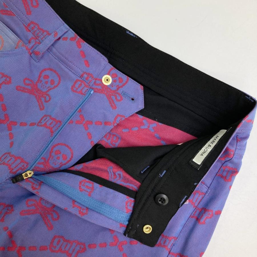 新品】MARK&LONA マークアンドロナ ストレッチパンツ スカル総柄