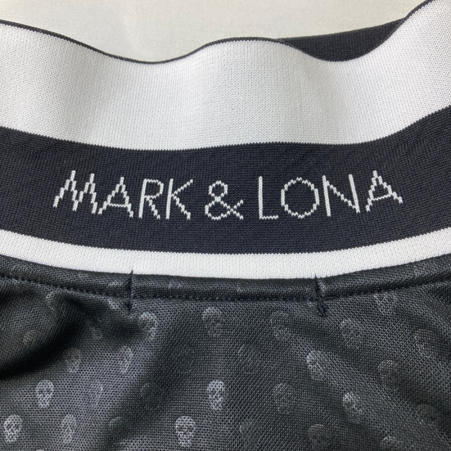 MARK&LONA マークアンドロナ 半袖ポロシャツ スカル総柄 ブラック系 44