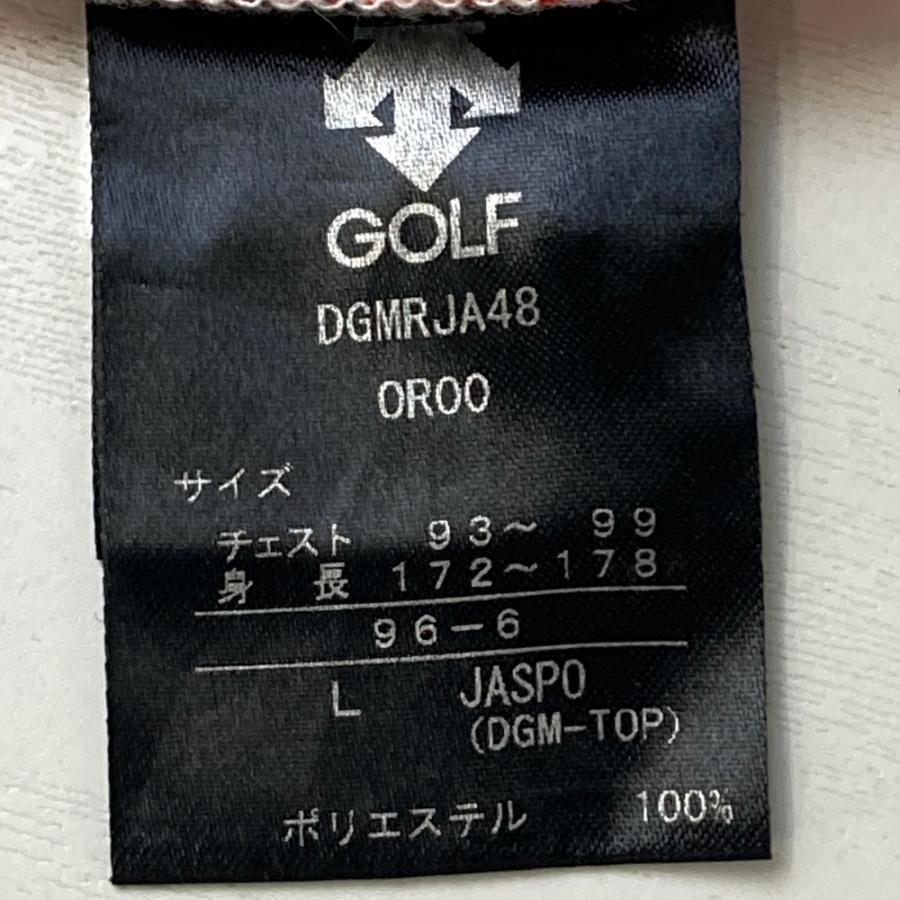 DESCENTE GOLF デサントゴルフ 半袖ポロシャツ ロゴ柄 オレンジ系 L