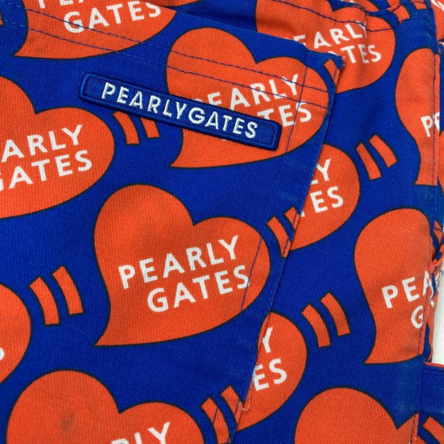 新品未使用　タグ付き　パーリーゲイツ　ストレッチスカート　ベルト付き　ハート総柄 PEARLY GATES パーリーゲイツ ストレッチスカート ロゴ×ハート柄