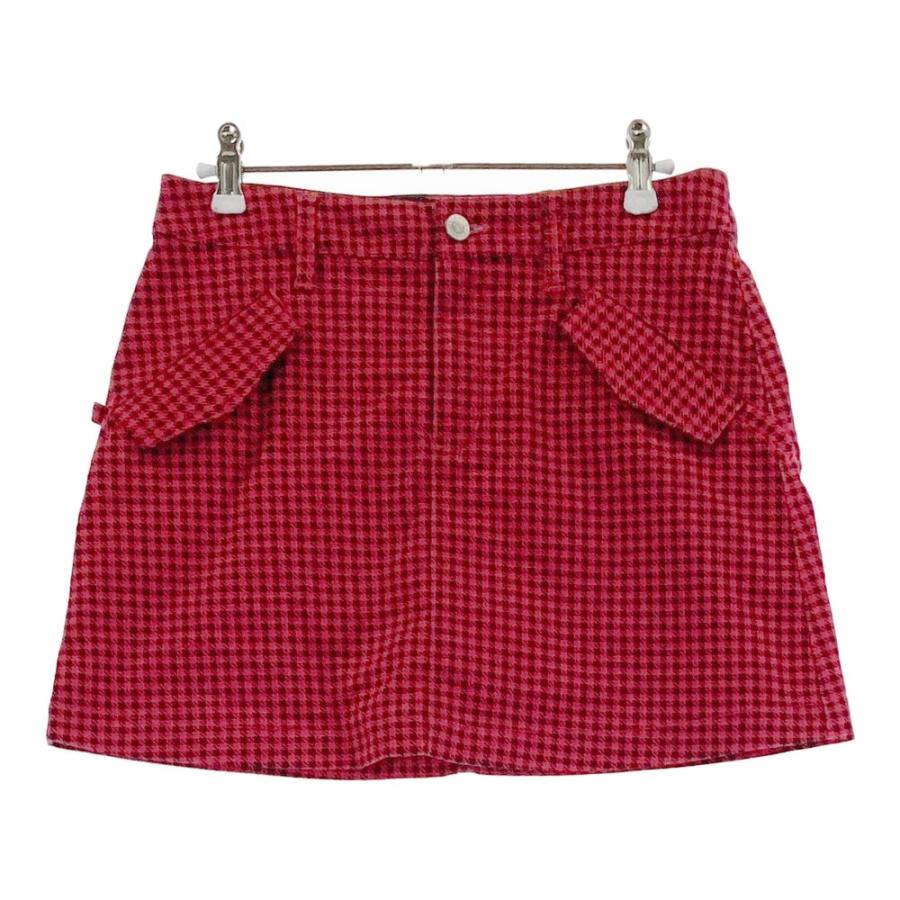 サイズ：2 JACK BUNNY ジャックバニー  インナー付 ストレッチスカート ロゴ×チェック柄 ピンク系 [240101469986] ゴルフウェア レディース ストスト サイズ：2 JACK BUNNY ジャックバニー インナー付 ストレッチ