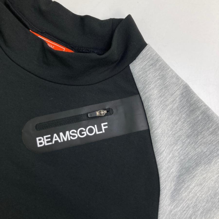 BEAMS GOLF ビームスゴルフ モックネック 半袖Tシャツ ブラック系 M