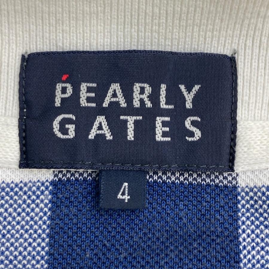 PEARLY GATES ポロシャツ ４M ネイビー チェック柄 PEARLY GATES パーリーゲイツ 半袖ポロシャツ チェック柄 ネイビー系 4