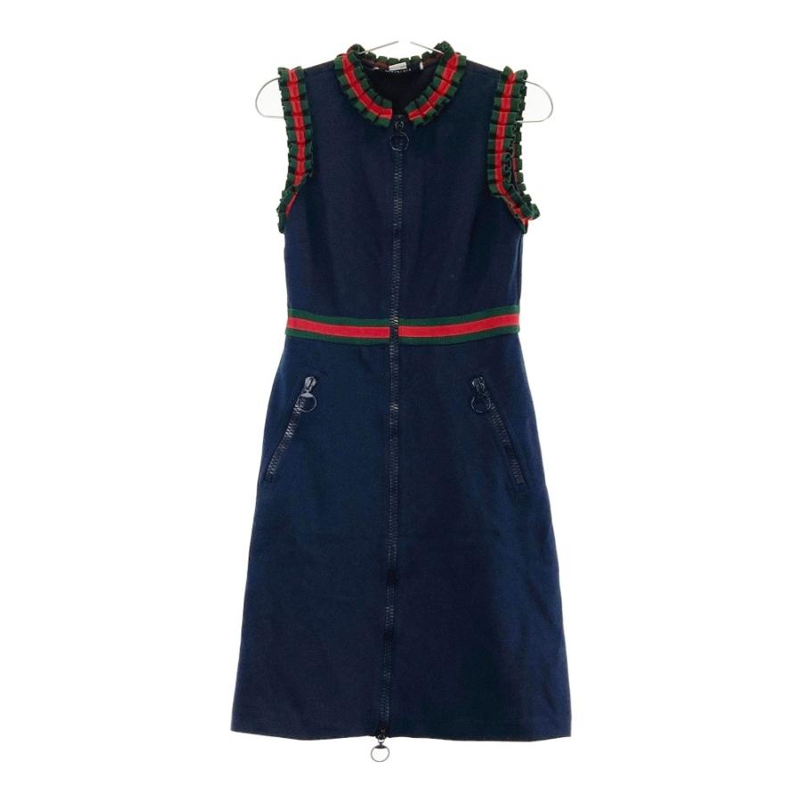 GUCCI グッチ 457056 X5L68 ノースリーブ ジップワンピース フリル 