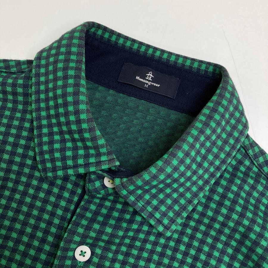 サイズ：M MUNSING WEAR マンシングウェア 2024年モデル 長袖ポロシャツ  グリーン系 [240101442108] ゴルフウェア メンズ ストスト サイズ：M MUNSING WEAR マンシングウェア 2024年モデル 長袖