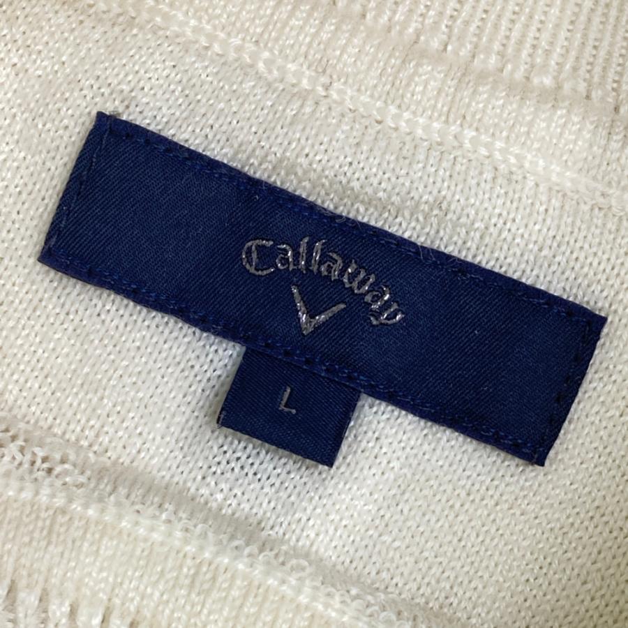 サイズ：L CALLAWAY キャロウェイ 2023年 タートル ニット セーター  ホワイト系 [240101460895] ゴルフウェア メンズ ストスト CALLAWAY キャロウェイ タートルニットセーター ホワイト系 L