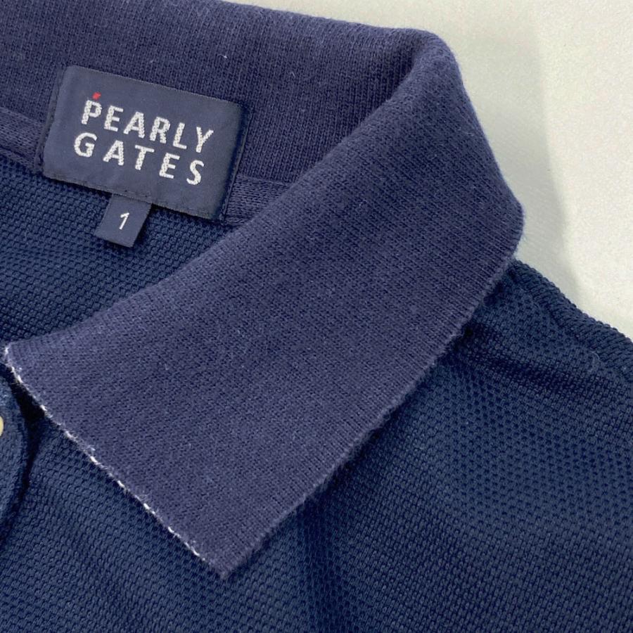 PEARLY GATES（パーリーゲイツ） 半袖ポロシャツ ワッペン ボーダー柄