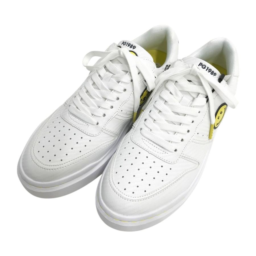 新品 パーリーゲイツ PEARLYGATES ソフトスパイク ゴルフシューズ 白 着用1回☆パーリーゲイツ ハイカット ソフトスパイクゴルフシューズ