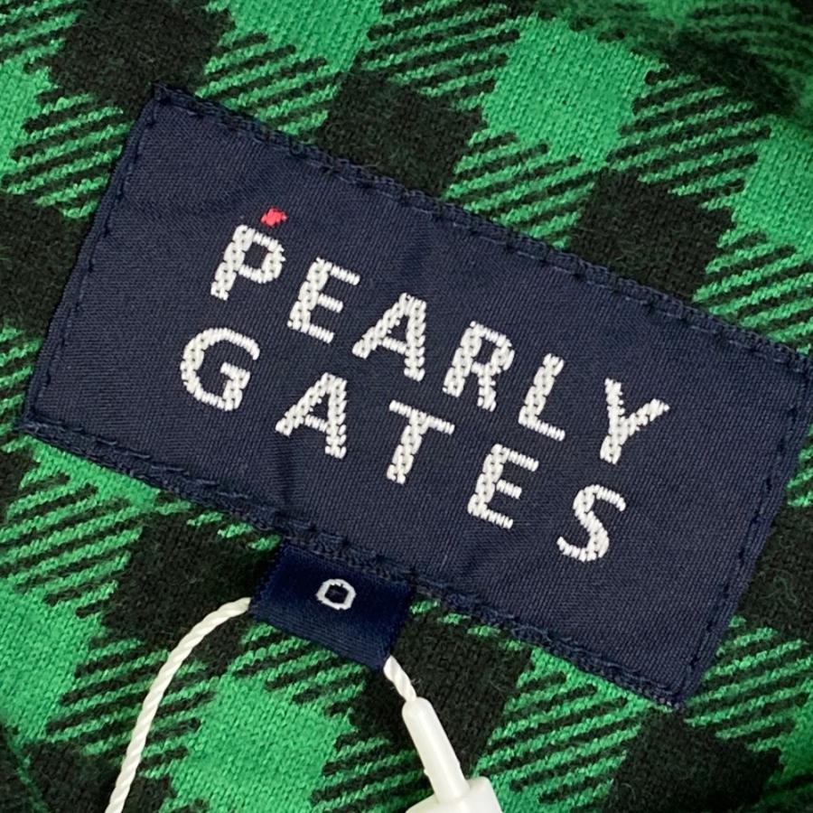 サイズ：0 PEARLY GATES パーリーゲイツ  長袖ポロシャツ ボタンダウン チェック柄 グリーン系 [240101471603] ゴルフウェア レディース ストスト 美品】PEARLY GATES パーリーゲイツ 長袖ポロシャツ ボタン