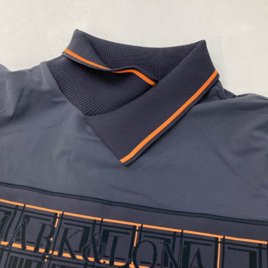 サイズ：46 MARK&amp;LONA マークアンドロナ  裏起毛 ハイネック長袖Tシャツ  グレー系 [240101471812] ゴルフウェア メンズ ストスト MARK&LONA マークアンドロナ 裏起毛 ハイネック長袖Tシャツ