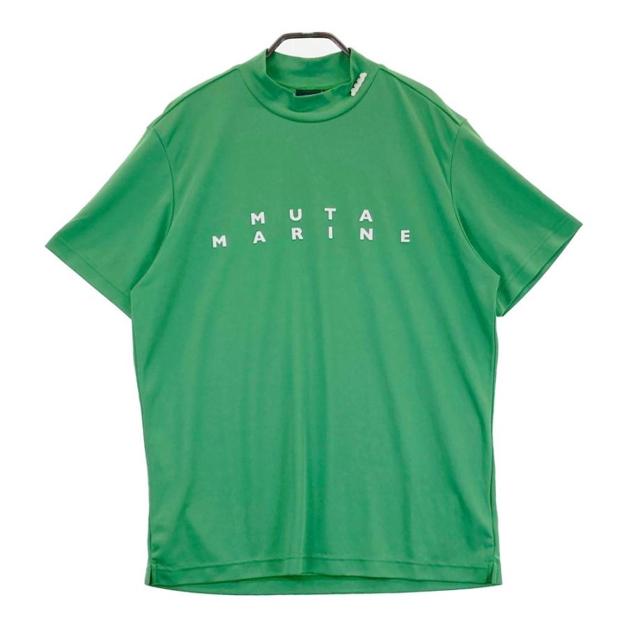 サイズ：5 MUTA MARINE ムータマリン  半袖モックネックTシャツ  グリーン系 [240101472262] ゴルフウェア メンズ ストスト MUTA MARINE ムータマリン 半袖モックネックTシャツ グリーン系