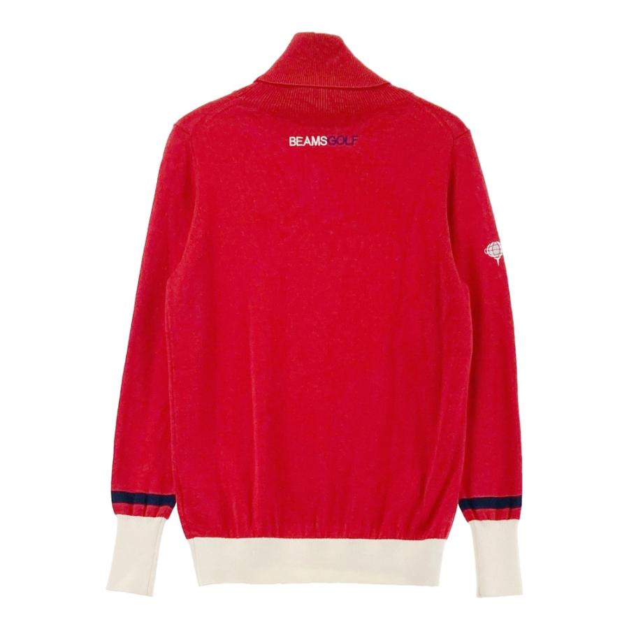 サイズ：M BEAMS GOLF ビームスゴルフ  タートルネック ニットセーター ウール混  レッド系 [240101472541] ゴルフウェア レディース ストスト BEAMS GOLF ビームスゴルフ タートルネック ニットセーター