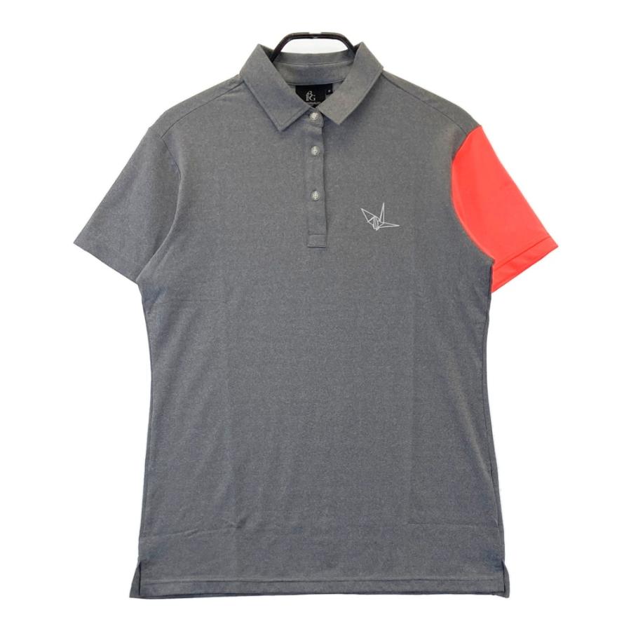 1piu1uguale3golf　ポロシャツ 美品】1PIU1UGUALE3 GOLF GRT185 半袖ポロシャツ グレー系 3 ゴルフ