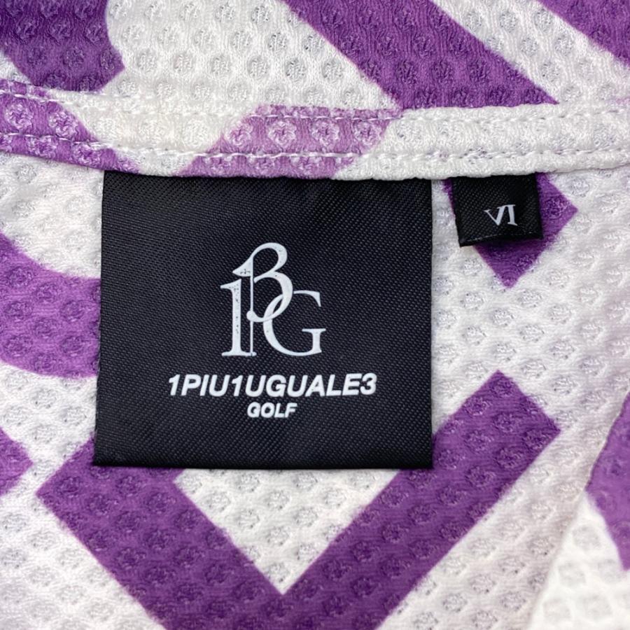 1PIU1UGUALE3 GOLF GRT120 半袖モックネックTシャツ 総柄