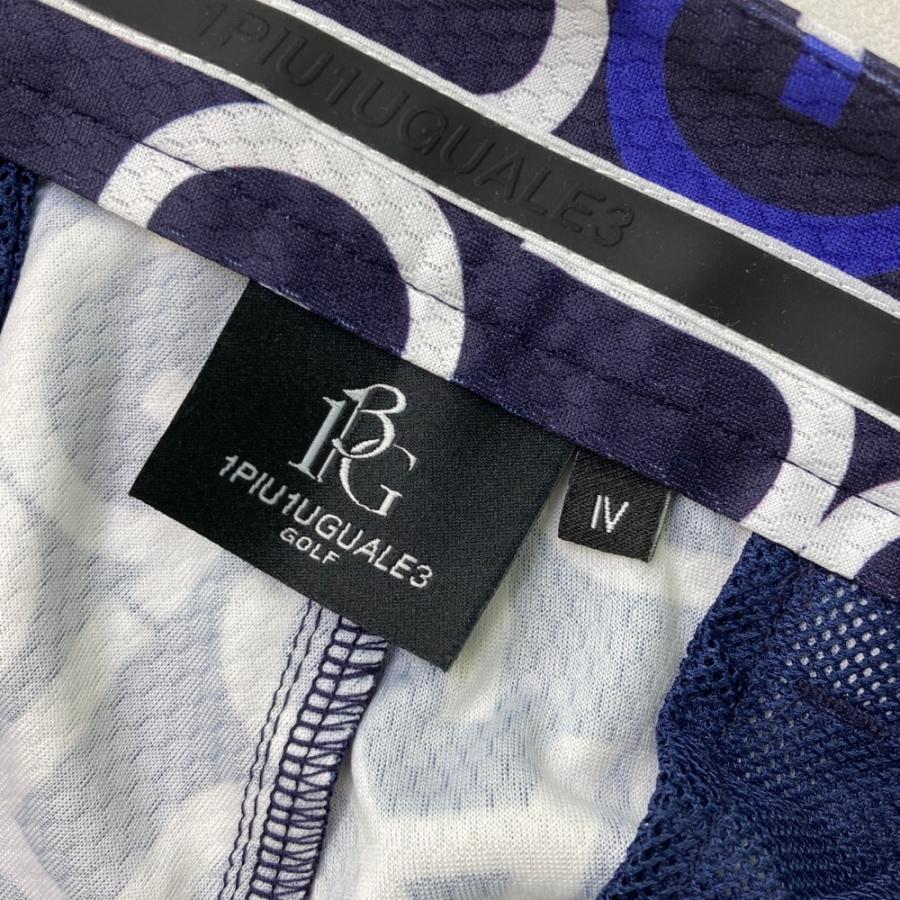 美品】1PIU1UGUALE3 GOLF GRP104 ハーフパンツ 総柄 ネイビー系