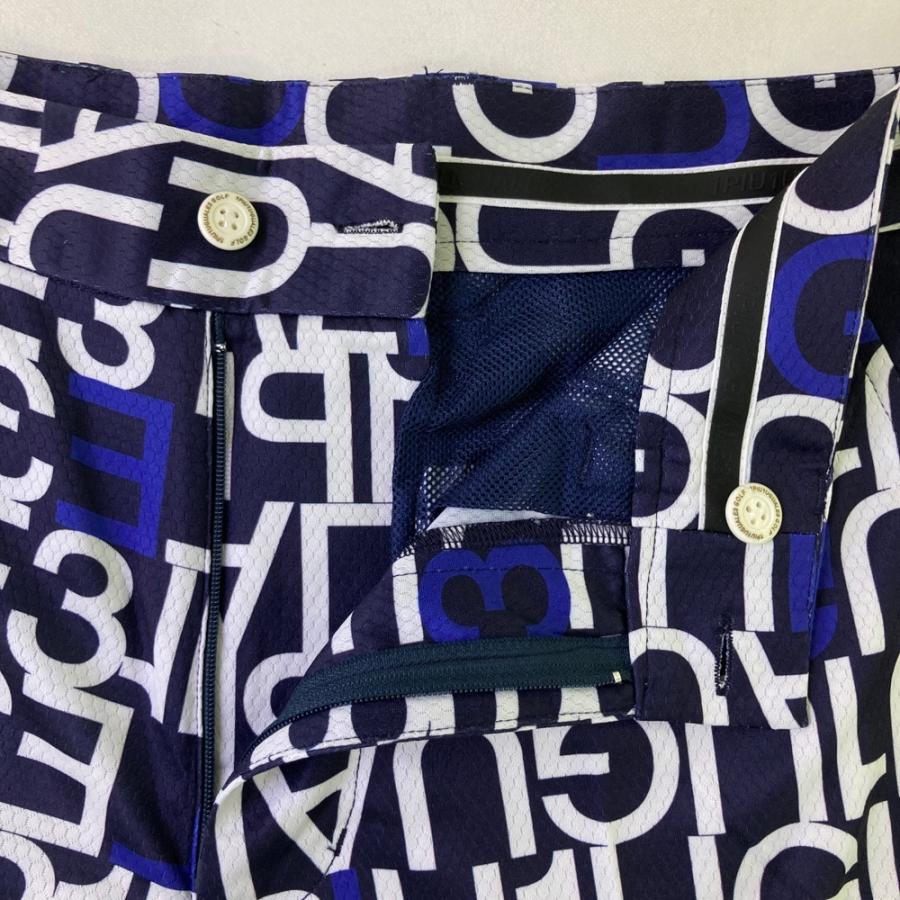 美品】1PIU1UGUALE3 GOLF GRP104 ハーフパンツ 総柄 ネイビー系
