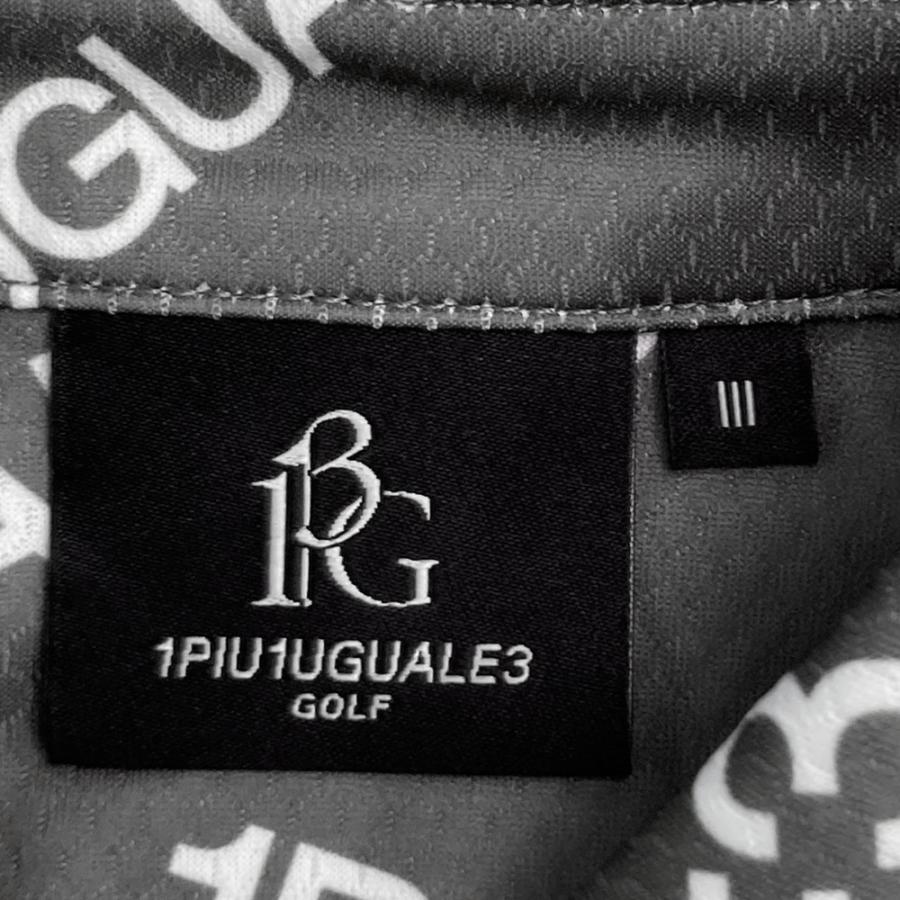 サイズ：3 1PIU1UGUALE3 GOLF GST182 半袖ポロシャツ 総柄 グレー系 [240101472656] ゴルフウェア レディース ストスト 美品】1PIU1UGUALE3 GOLF GST182 半袖ポロシャツ 総柄 グレー系