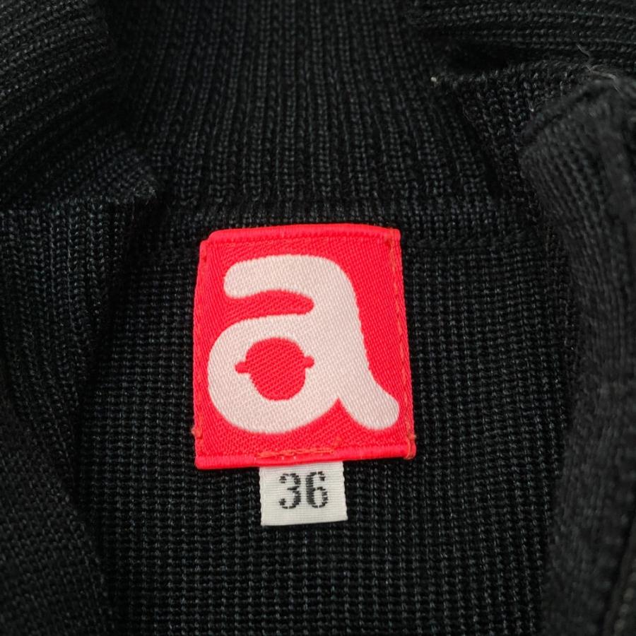 ARCHIVIO アルチビオ ハーフジップ 長袖 リブニット ブラック系 36