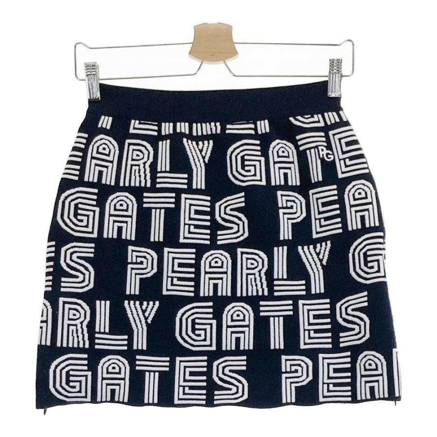 パーリーゲイツ　ネイビー　ゴルフ　ニットスカート　サイズ1 新品 PEARLY GATES（パーリーゲイツ） ストレッチ ニットスカート ロゴ柄