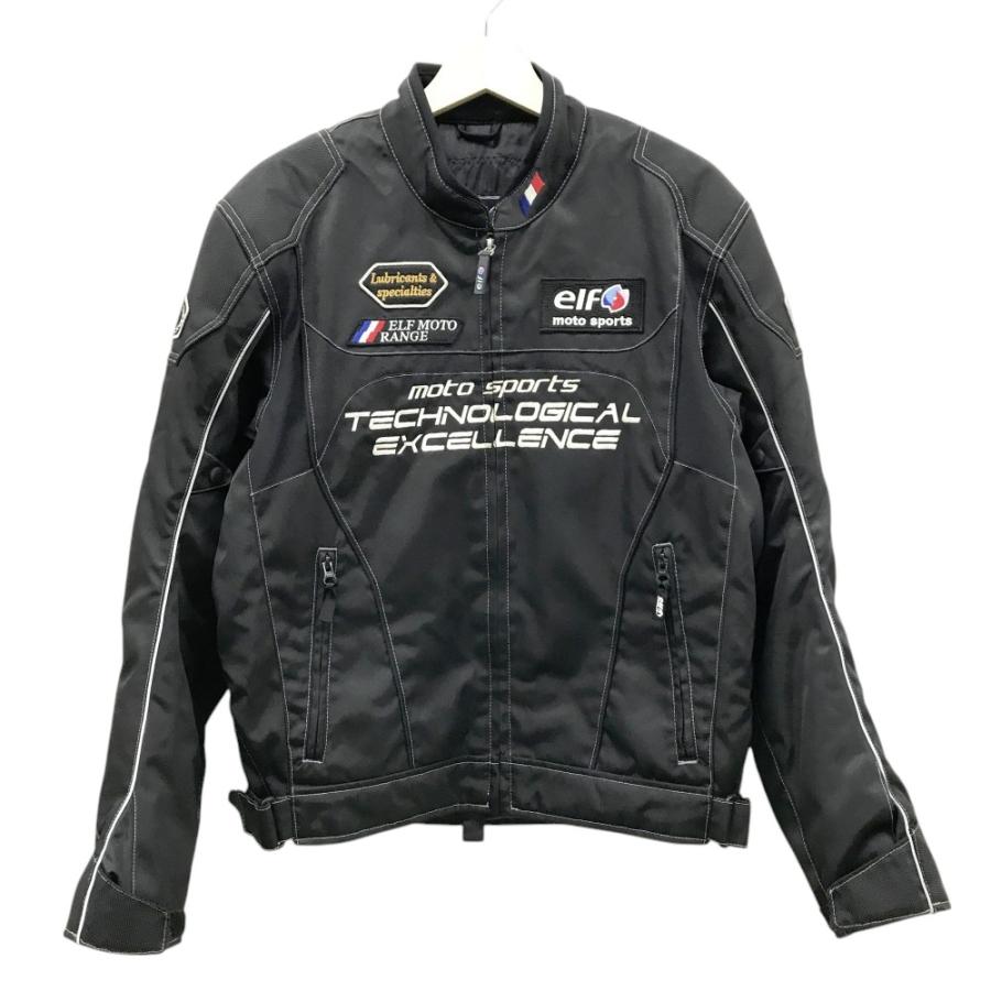 elf エルフ ライダースジャケット ブラック系 L バイクウェア メンズ