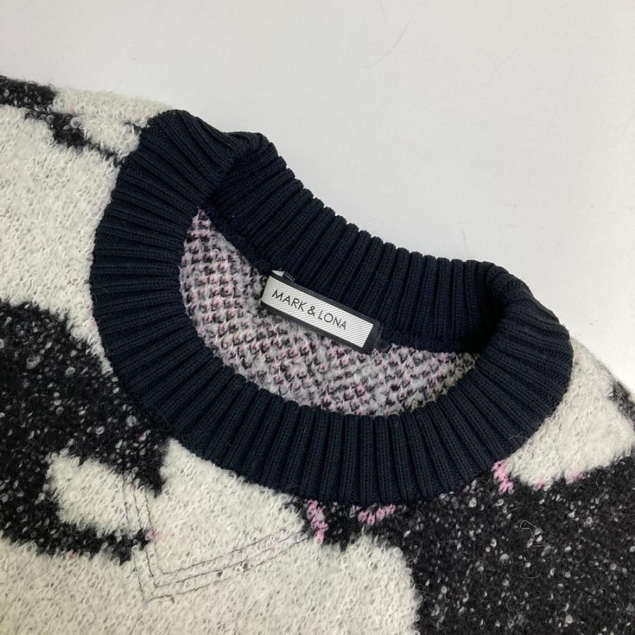 MARK&LONA マークアンドロナ モヘヤ混 ニットゴルフウェア メンズ MARK&LONA マークアンドロナ モヘヤ混 ニットセーター 総柄