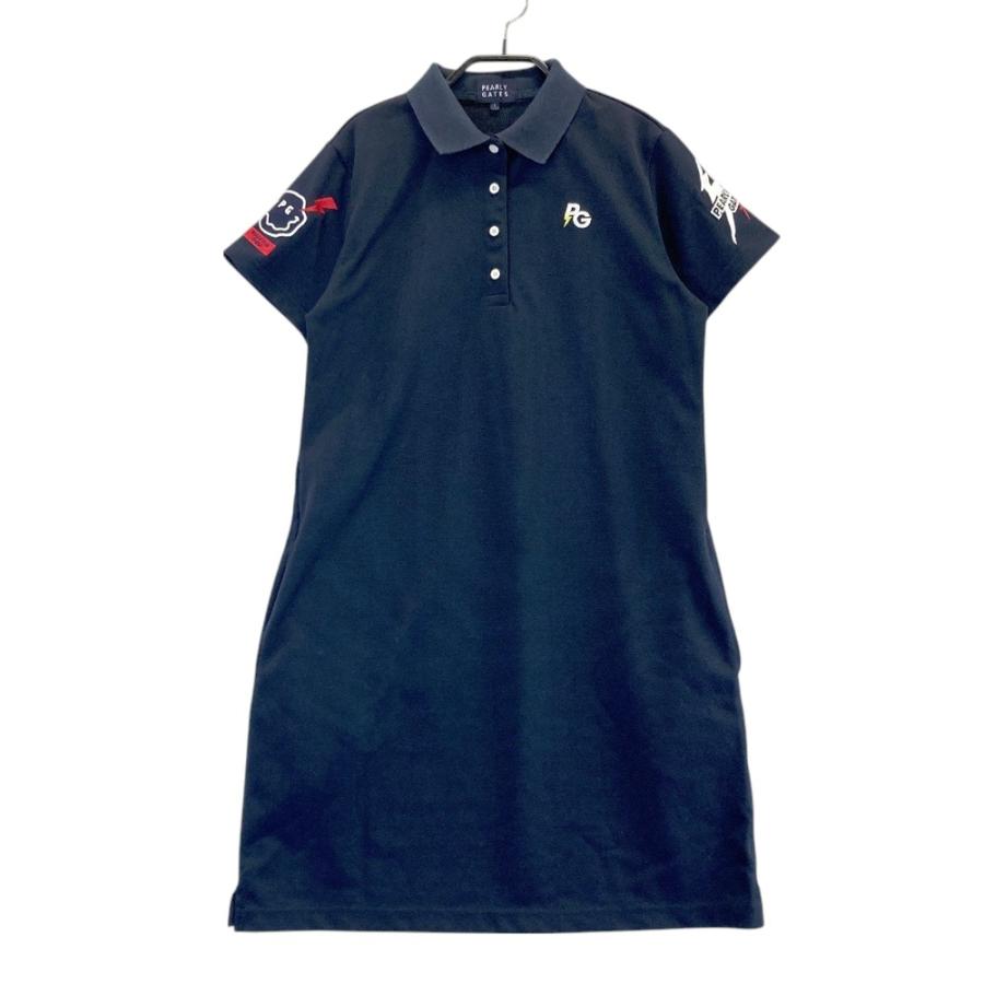 PEARLYGATES パーリーゲイツ ゴルフ ニコちゃん ポロシャツワンピース PEARLY GATES パーリーゲイツ 半袖ポロワンピース ニコちゃん ネイビー