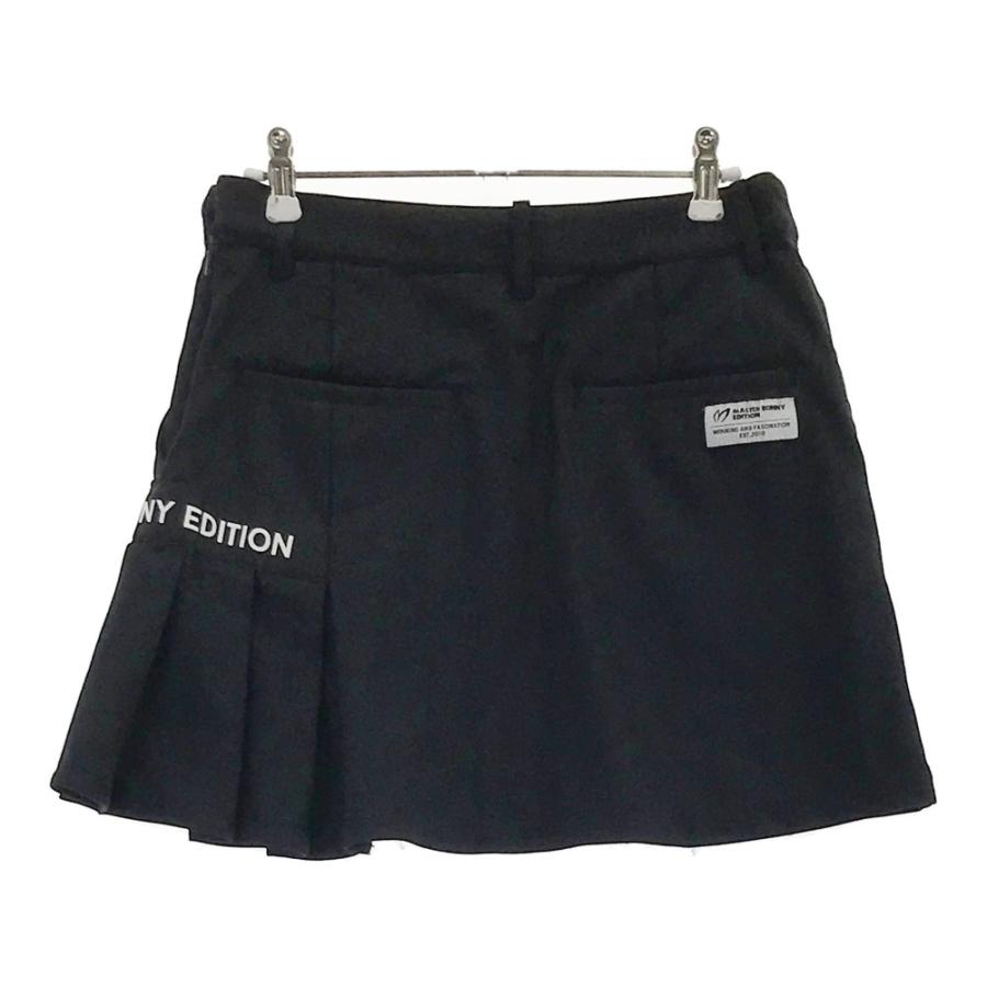 マスターバニーエディション 黒 ブラック プリントロゴ スカート サイズ0 MASTER BUNNY EDITION マスターバニーエディション ストレッチ