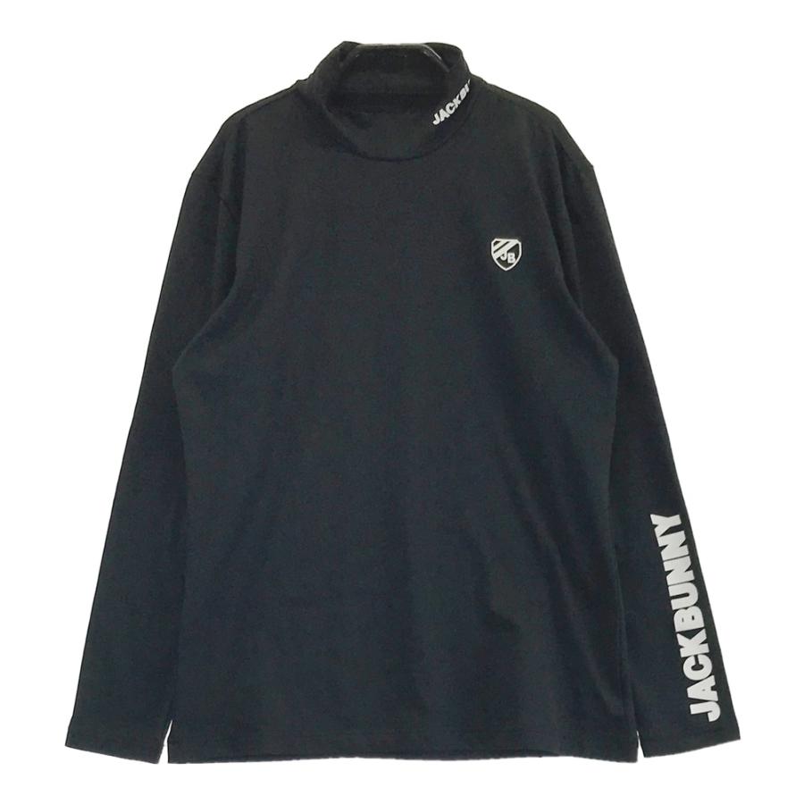 サイズ：5 JACK BUNNY ジャックバニー  裏起毛 ハイネック 長袖Tシャツ  ブラック系 [240101473995] ゴルフウェア メンズ ストスト JACK BUNNY ジャックバニー 裏起毛 ハイネック 長袖Tシャツ