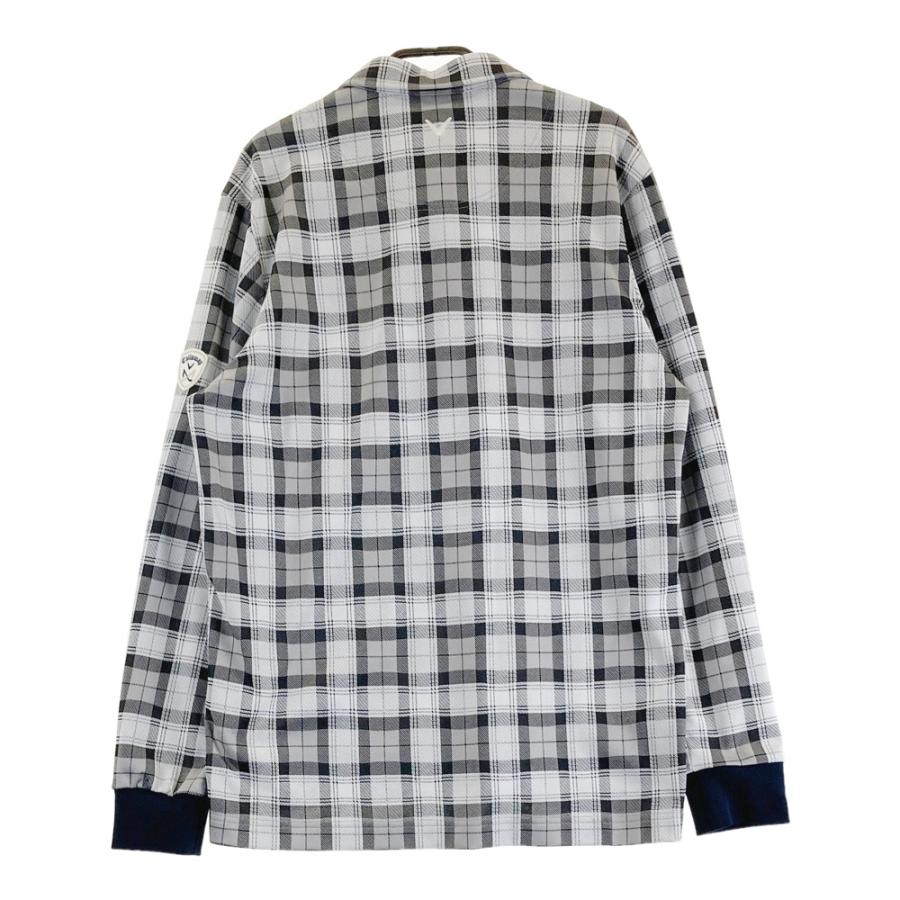 サイズ：LL CALLAWAY キャロウェイ  長袖ポロシャツ ボタンダウン チェック柄 グレー系 [240101474063] ゴルフウェア メンズ ストスト CALLAWAY キャロウェイ 裏起毛 長袖ポロシャツ ボタンダウン