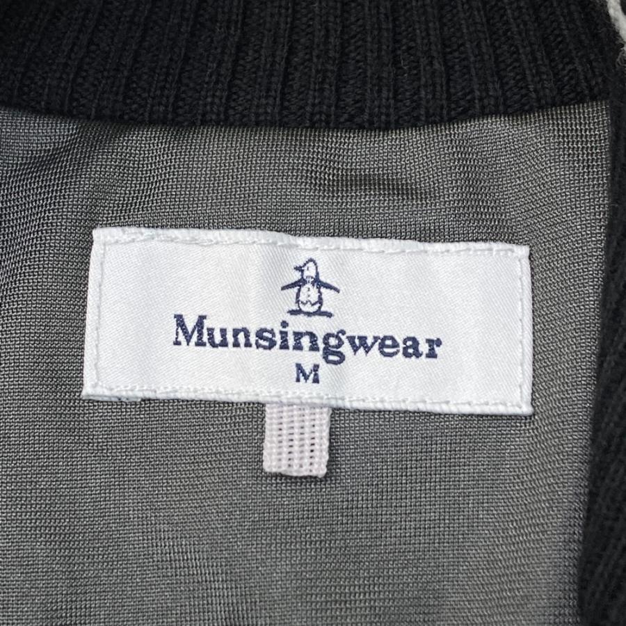 サイズ：M MUNSING WEAR マンシングウェア  ウール 裏地付 ニットジップジャケット  ブラック系 [240101474500] ゴルフウェア レディース ストスト MUNSING WEAR マンシングウェア ウール 裏地付 ニットジップ