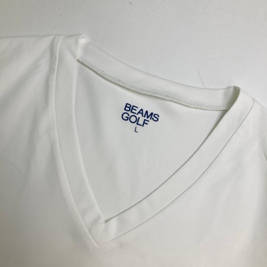 サイズ：L BEAMS GOLF ビームスゴルフ 2024年モデル Vネック 長袖インナーTシャツ  ホワイト系 [240101474782] ゴルフウェア メンズ ストスト BEAMS GOLF ビームスゴルフ 2024年モデル Vネック 長袖インナーTシャツ