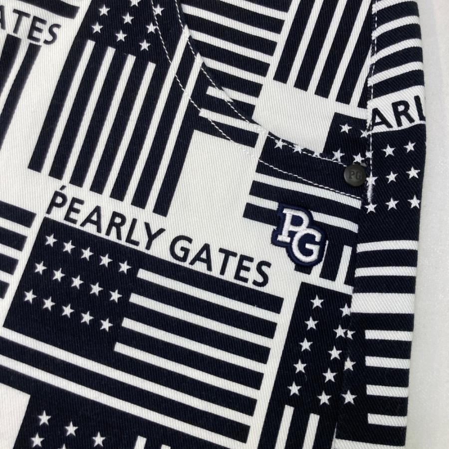 PEARLY GATES パーリーゲイツ  ストレッチスカート 星条旗 総柄 ホワイト系 1 ゴルフウェア レディースの画像