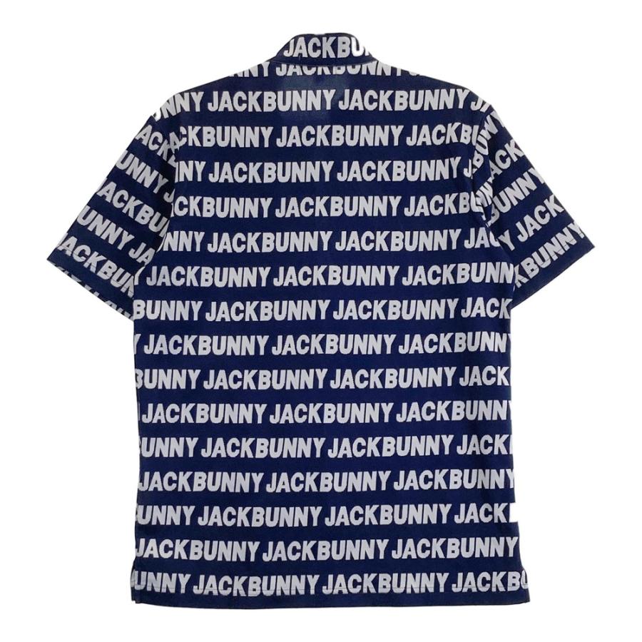 サイズ：5 JACK BUNNY ジャックバニー 2022年 ハイネック 半袖Tシャツ ロゴ総柄 ブラック系 [240101486166] ゴルフウェア メンズ ストスト JACK BUNNY ジャックバニー 2022年 ハイネック 半袖Tシャツ ロゴ
