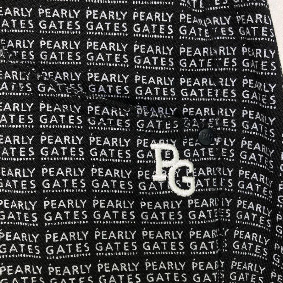 【新品】PEARLY GATES パーリーゲイツ 055-1231804 ストレッチパンツ ロゴ総柄 ブラック系 2 ゴルフウェア レディースの画像