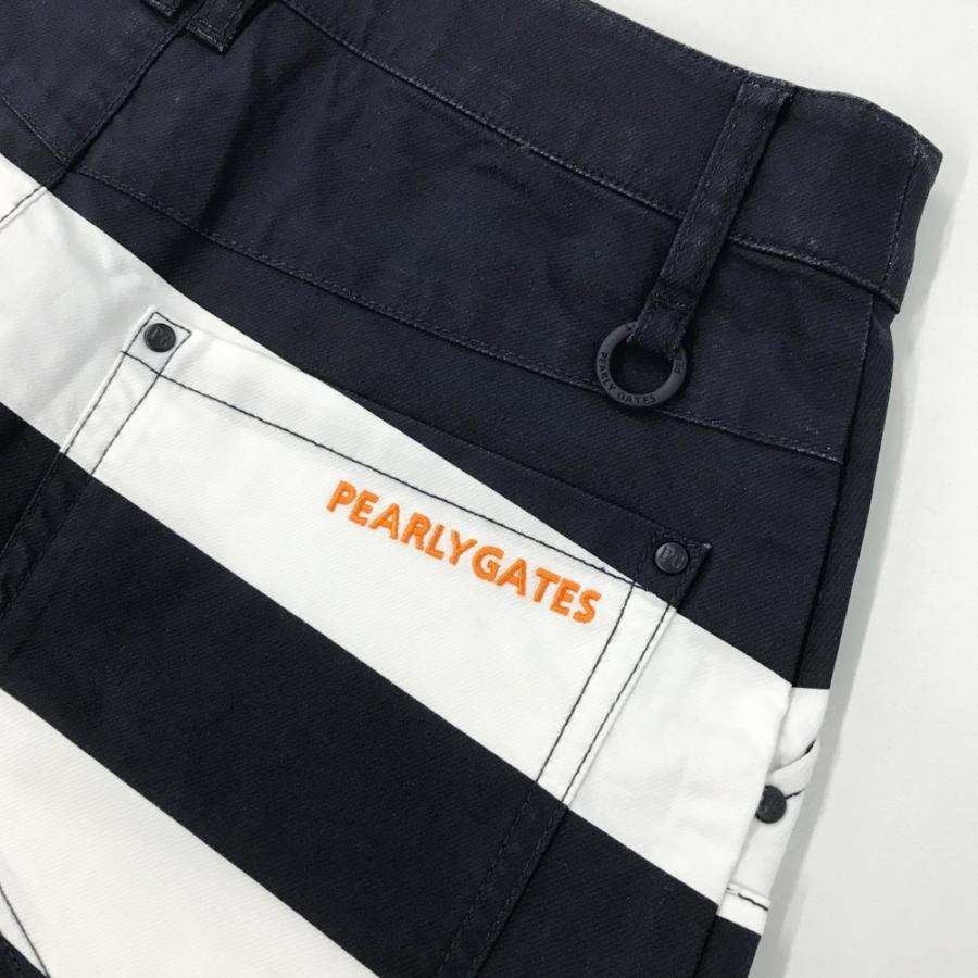 PEARLY GATES パーリーゲイツ 055-1134514 ストレッチスカート ボーダー柄 ネイビー系 0 ゴルフウェア レディースの画像