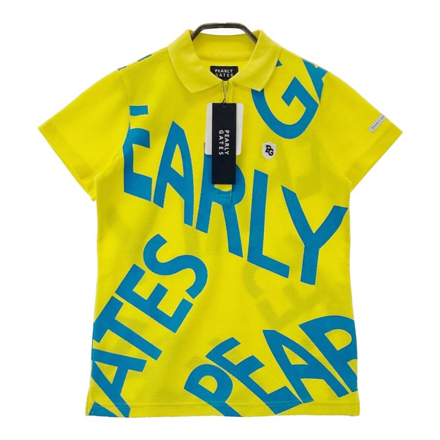 サイズ：0 PEARLY GATES パーリーゲイツ 055-2260710 半袖ポロシャツ ロゴプリント  イエロー系 [240101475326] ゴルフウェア レディース ストスト PEARLY GATES（パーリーゲイツ） 【新品】PEARLY GATES 055-2260710