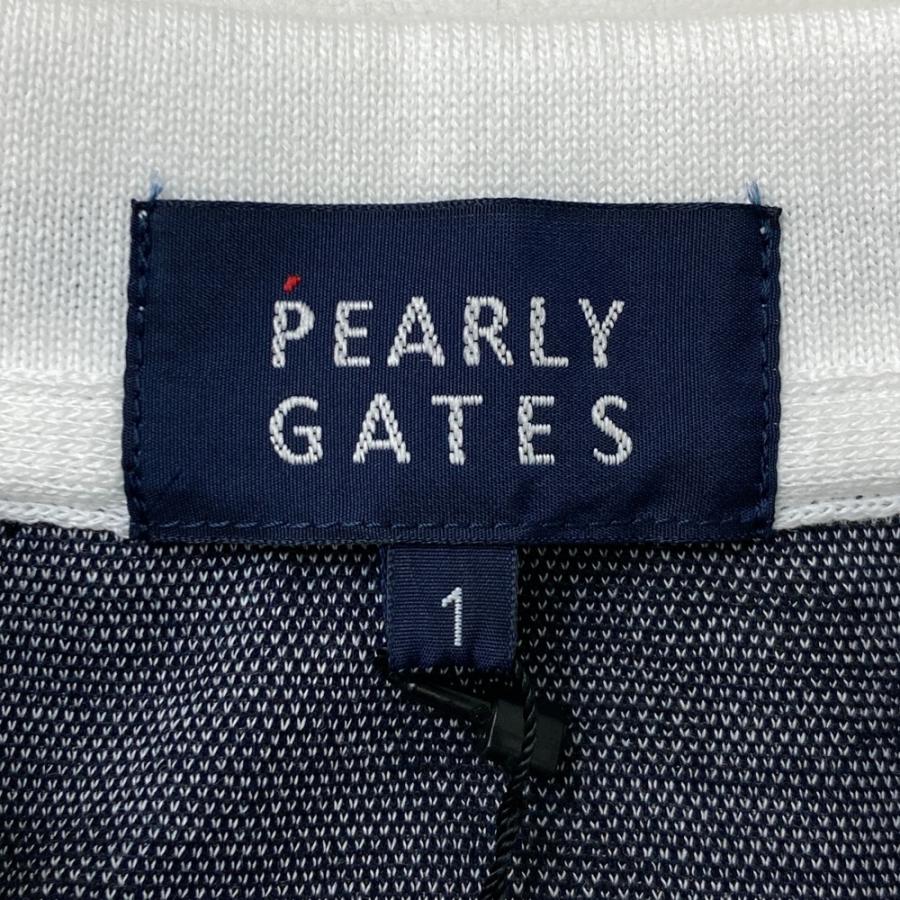 【新品】PEARLY GATES パーリーゲイツ 055-2260906 半袖ポロシャツ 千鳥柄 ネイビー系 1 ゴルフウェア レディースの画像