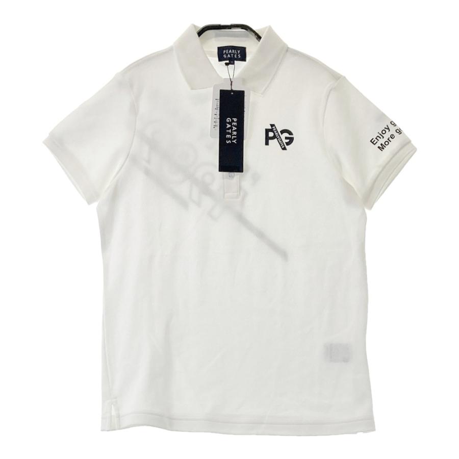 サイズ：0 PEARLY GATES パーリーゲイツ 055-2160402 半袖ポロシャツ バックプリント  ネイビー系 [240101475382] ゴルフウェア レディース ストスト PEARLY GATES パーリーゲイツ 055-2160402 半袖ポロシャツ