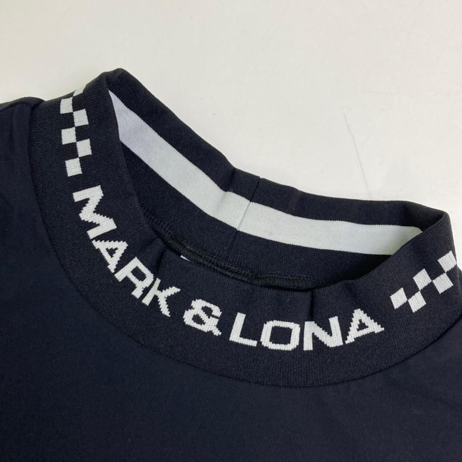 サイズ：46 MARK&amp;LONA マークアンドロナ  ハイネック長袖Tシャツ  ブラック系 [240101483998] ゴルフウェア メンズ ストスト MARK&LONA マークアンドロナ ハイネック長袖Tシャツ ブラック系