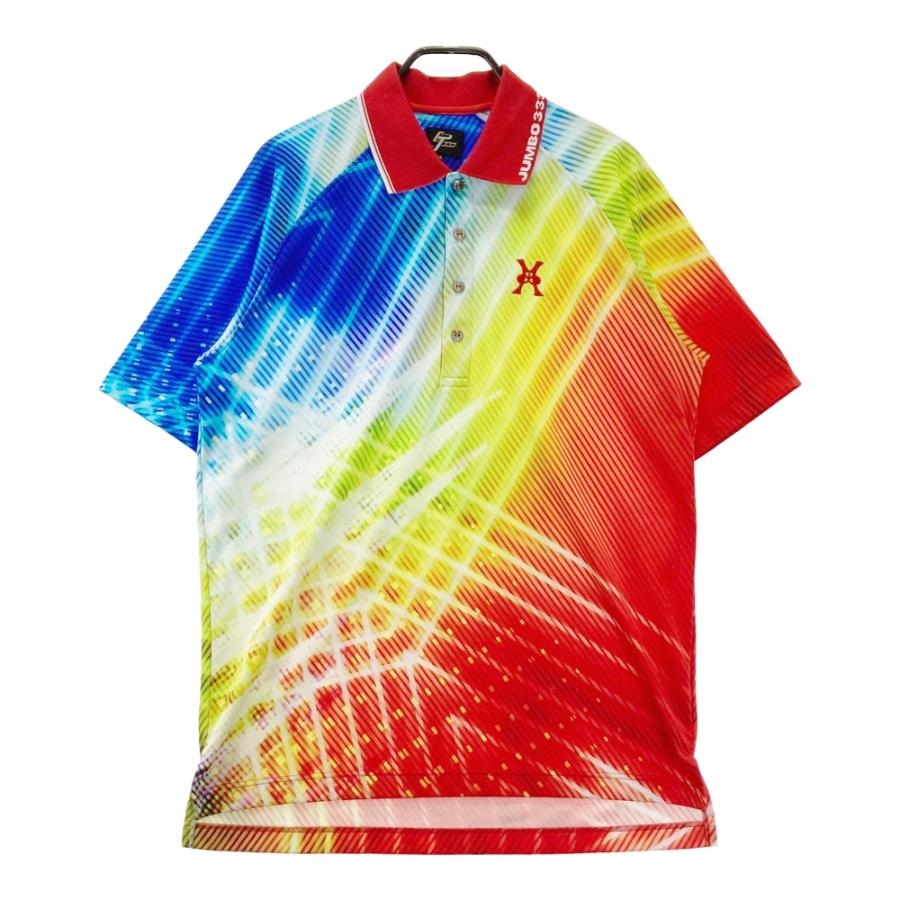 JUMBO333 半袖ポロシャツ JUMBO ジャンボ JUMBO333 半袖ポロシャツ 総柄 レッド系 2L