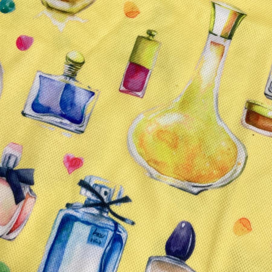 サイズ：2 KISS ON THE GREEN キスオンザグリーン  半袖ポロシャツ 香水柄 イエロー系 [240101476031] ゴルフウェア レディース ストスト 新品】KISS ON THE GREEN キスオンザグリーン 半袖ポロシャツ