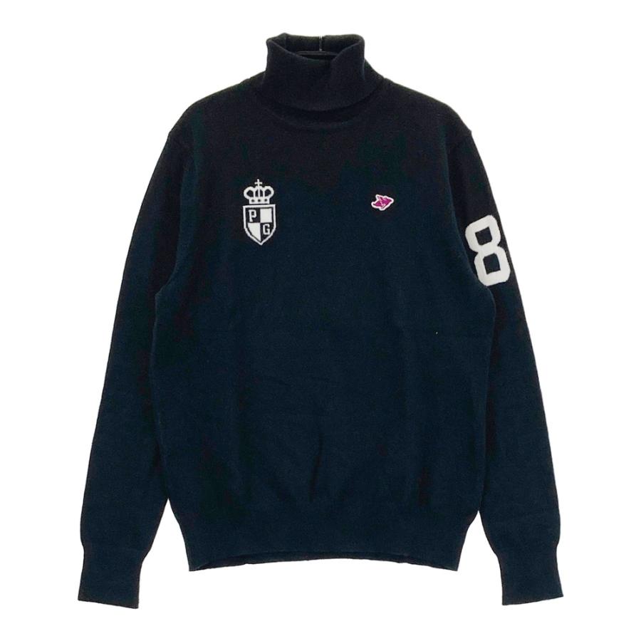 PEARLY GATES ブラックセーター ハイネック PEARLY GATES パーリーゲイツ タートルネック ニットセーター ブラック