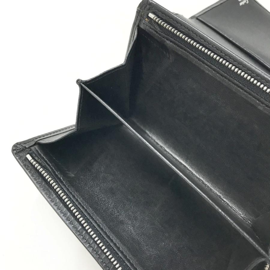 【美品】カルティエ　メンズ　二つ折り財布　黒 美品】カルティエ メンズ 二つ折り財布 黒