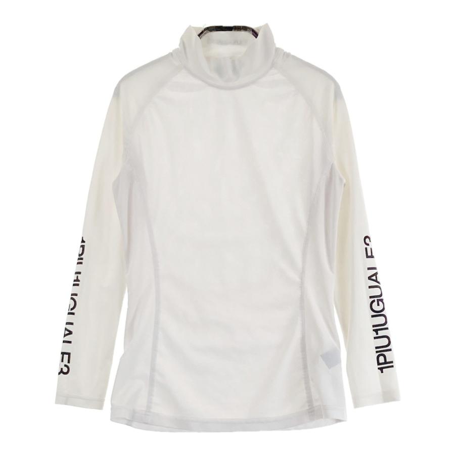 サイズ：1 1PIU1UGUALE3 GOLF  メッシュ ハイネック 長袖インナーTシャツ  ホワイト系 [240101477880] ゴルフウェア レディース ストスト 1PIU1UGUALE3 GOLF メッシュ ハイネック 長袖インナーTシャツ