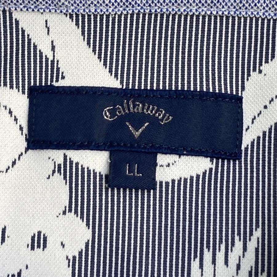 CALLAWAY キャロウェイ 半袖ポロシャツ 総柄 ネイビー系 LL
